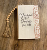 Wood, beaded tabletop book