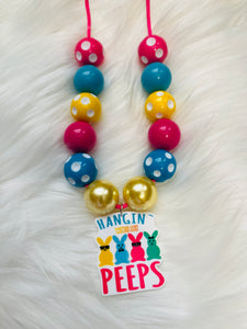 Hangin With My Peeps Bubblegum Bead Necklace
