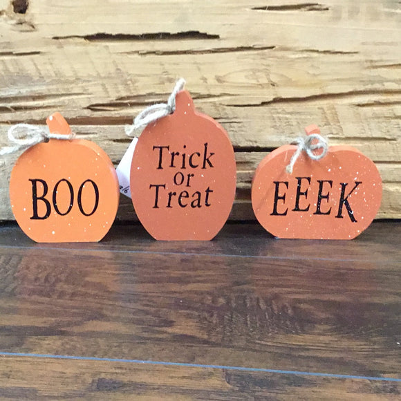 Wooden Pumpkin Double Sided Set