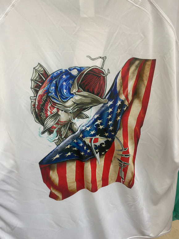 American Flag Bass Fishing Shirt