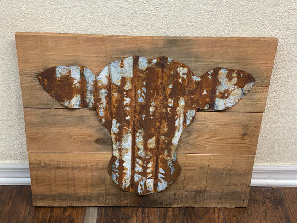 Rusty Metal Cow Head