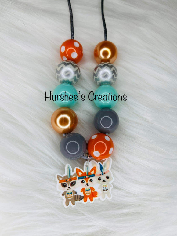 Animal Indian bubblegum bead necklace