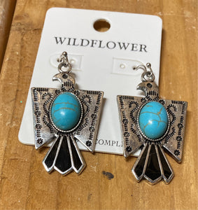 Turquoise Thunderbird Earrings