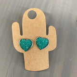 Druzy Heart Earrings