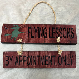 Flying Lesson Witch Sign