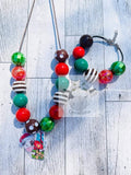 Matching Bubblegum bead necklace/bracelet