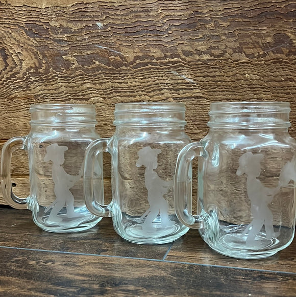 Little Cowboy Etched Glass Cup