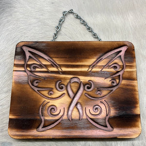 Burned Wood Butterfly Display