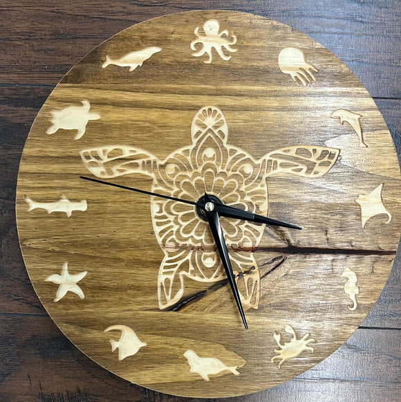 Sea Animal Wooden Clock