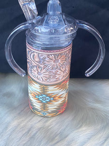 Tooled Leather & Aztec Tumbler