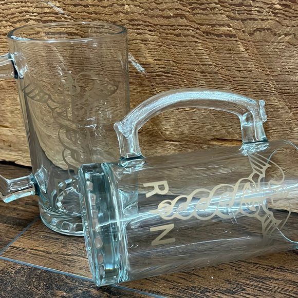 Large RN Etched Glass Cup