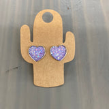 Druzy Heart Earrings