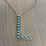 Long Initial Necklace Set