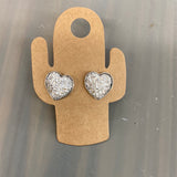 Druzy Heart Earrings