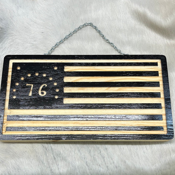 76 Black Hanging Flag