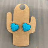 Druzy Heart Earrings