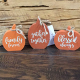 Wooden Pumpkin Double Sided Set