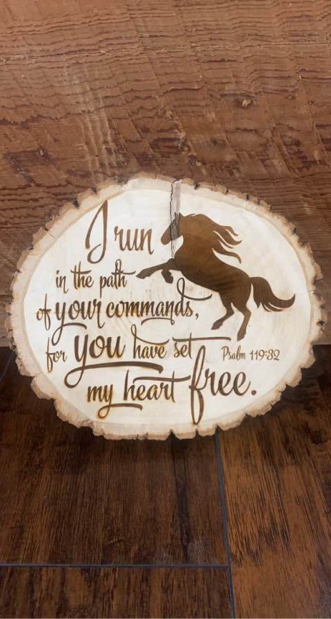 Wood Engraving - I Run In The Path Of Your Commands, For You Have Set My Heart Free