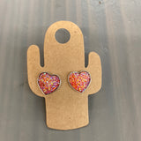 Druzy Heart Earrings