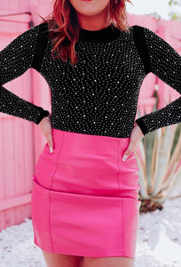 Rhinestone O-Neck Long Sleeve Bodysuit