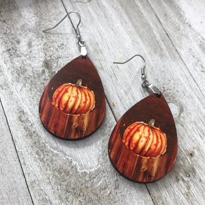 Pumpkin Teardrop Earrings