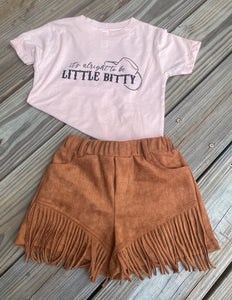 Itty Bitty Suede Shorts Set