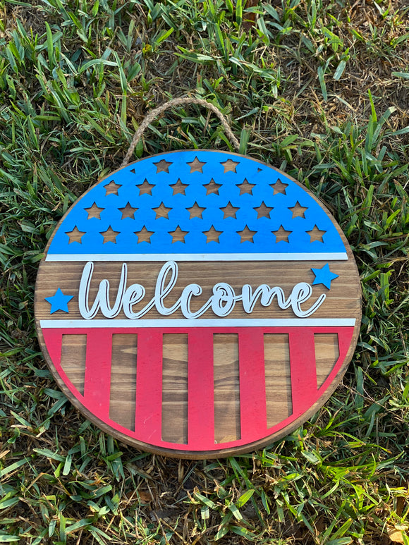 Patriotic Welcome Sign