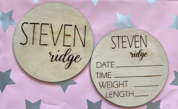 Round Birth Announcement