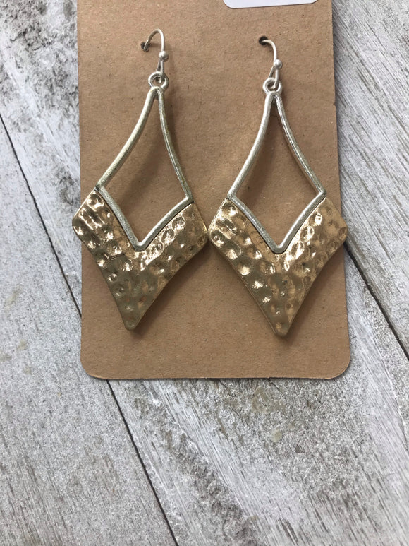 Gold and Silver Diamond Dangle Earrings
