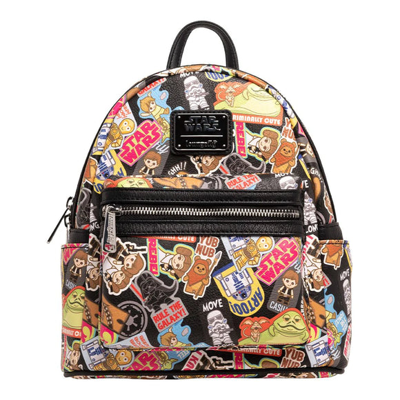 Exclusive - Loungefly Star Wars Kawaii Sticker Allover Print Mini Backpack